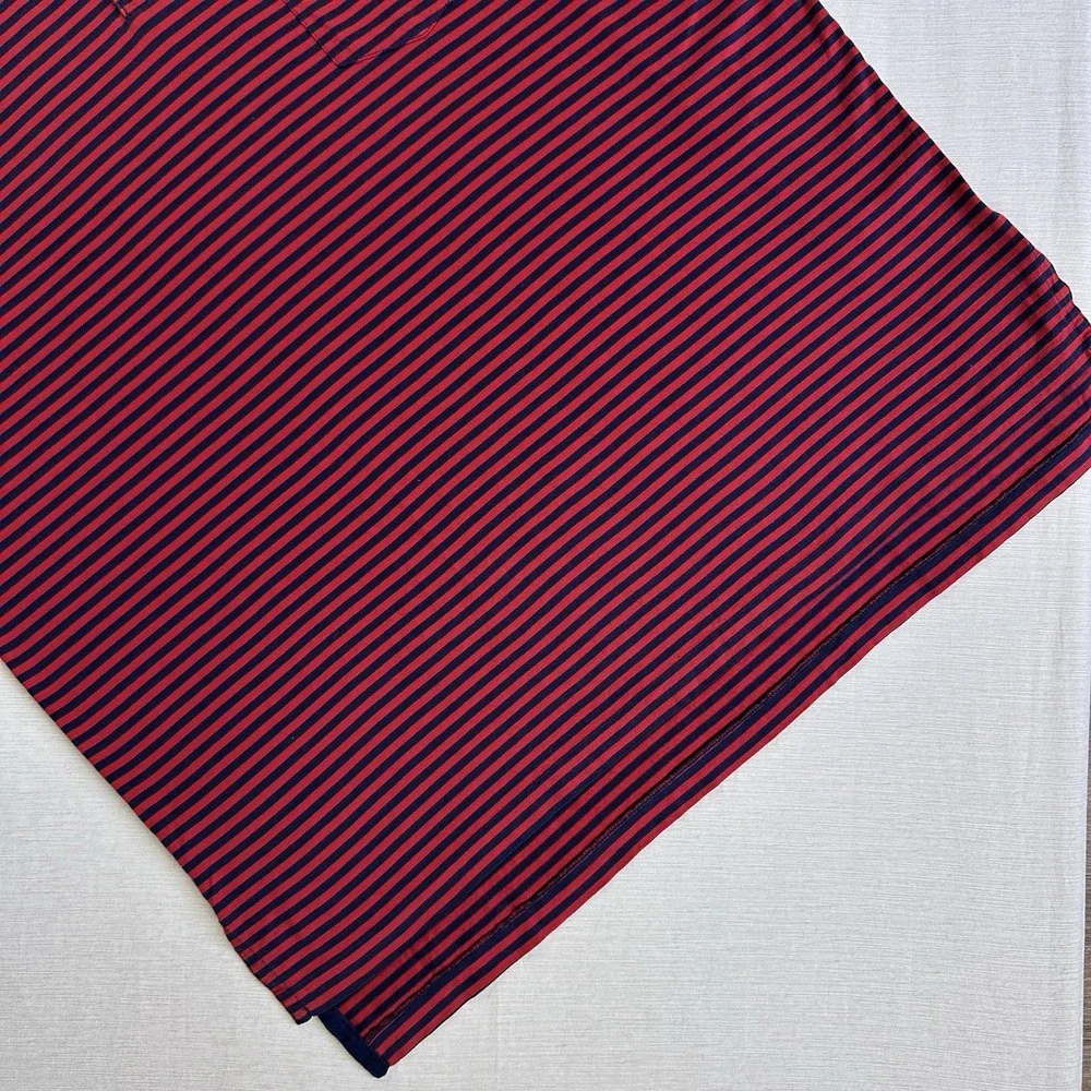 Vtg Y2K Polo Ralph Lauren Pima Cotton Stripe Polo Shirt Nautical Men XL Blue Red